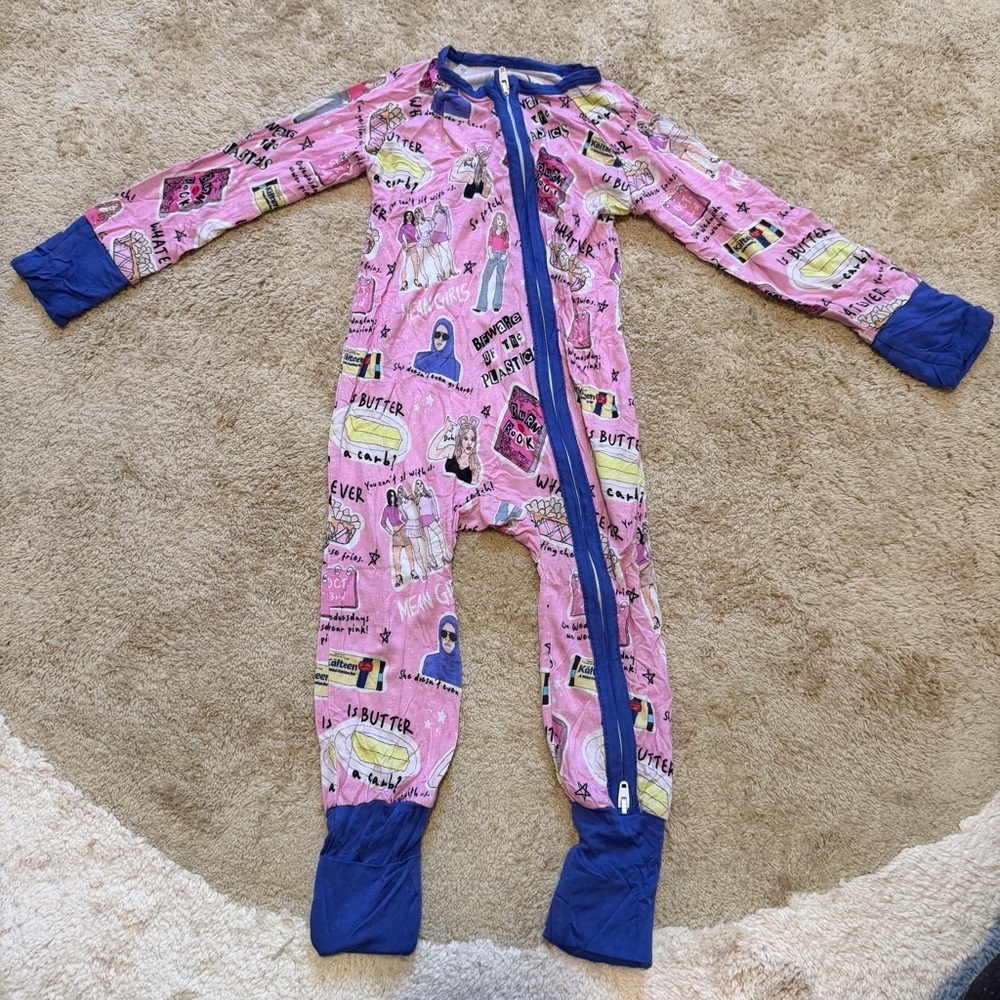 Oak + Ollie Bamboo Zippy Sleeper | Mean Girls Print | 12–18M